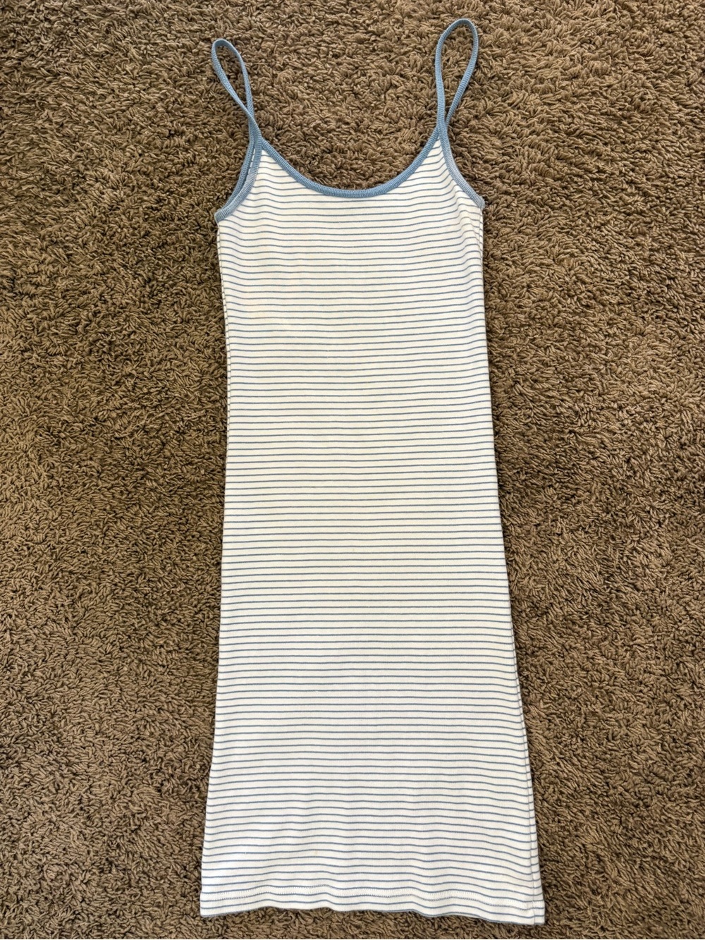 Brandy Melville Blue and White Striped Mini Dress - Picture 2 of 2